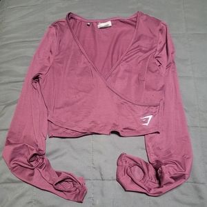 Gymshark maroon stretchy crop top